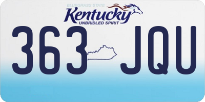 KY license plate 363JQU
