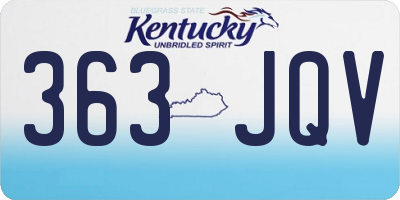 KY license plate 363JQV
