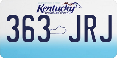 KY license plate 363JRJ
