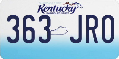 KY license plate 363JRO