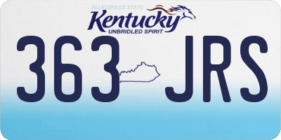 KY license plate 363JRS