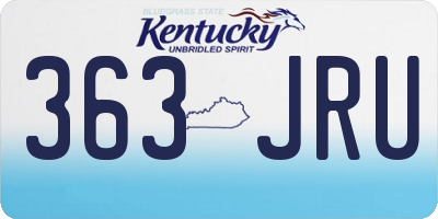 KY license plate 363JRU
