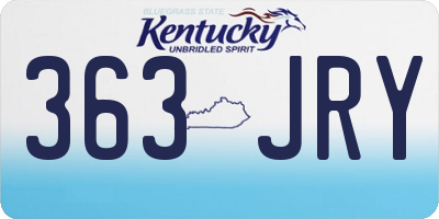 KY license plate 363JRY