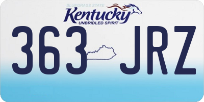 KY license plate 363JRZ