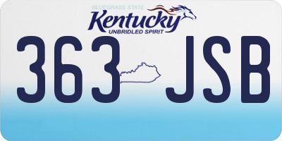 KY license plate 363JSB