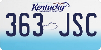 KY license plate 363JSC