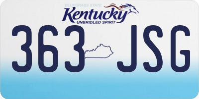 KY license plate 363JSG