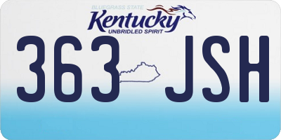 KY license plate 363JSH
