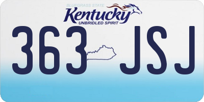 KY license plate 363JSJ