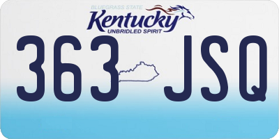 KY license plate 363JSQ