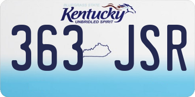 KY license plate 363JSR