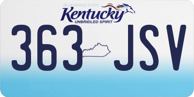 KY license plate 363JSV