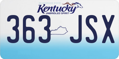 KY license plate 363JSX