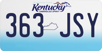 KY license plate 363JSY
