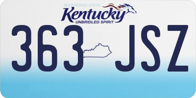 KY license plate 363JSZ