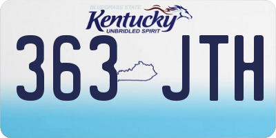 KY license plate 363JTH
