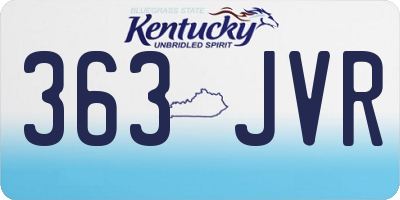KY license plate 363JVR
