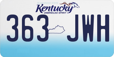 KY license plate 363JWH