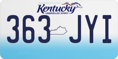 KY license plate 363JYI