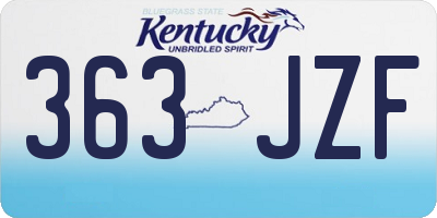 KY license plate 363JZF