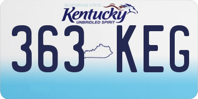 KY license plate 363KEG