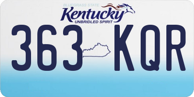 KY license plate 363KQR