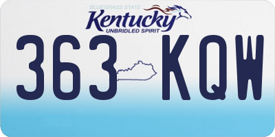 KY license plate 363KQW