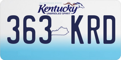 KY license plate 363KRD