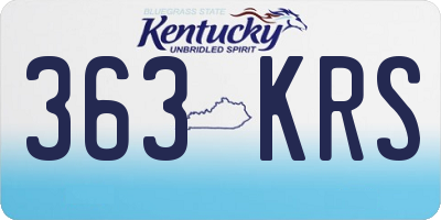 KY license plate 363KRS