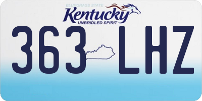 KY license plate 363LHZ