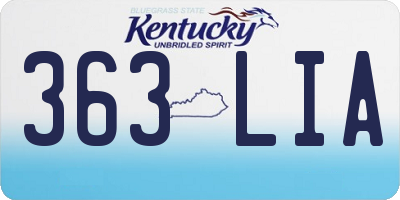KY license plate 363LIA