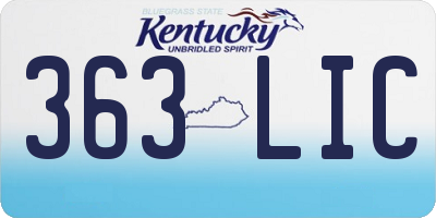 KY license plate 363LIC