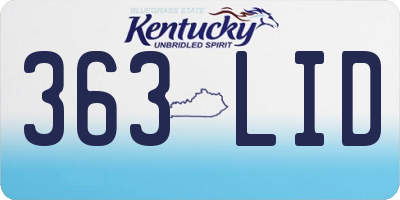 KY license plate 363LID