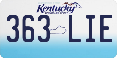 KY license plate 363LIE