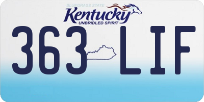 KY license plate 363LIF