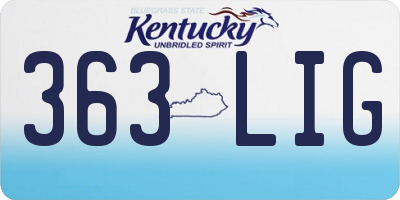 KY license plate 363LIG