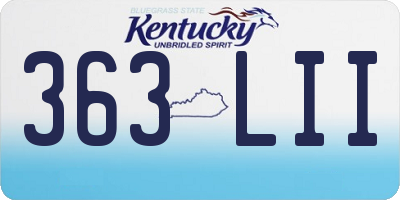KY license plate 363LII