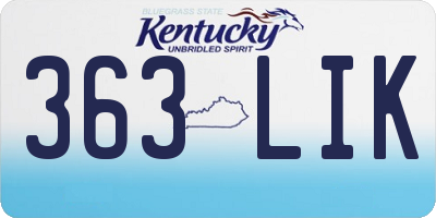 KY license plate 363LIK