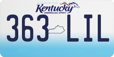 KY license plate 363LIL