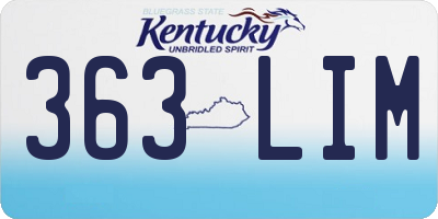 KY license plate 363LIM