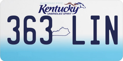KY license plate 363LIN