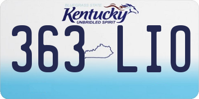 KY license plate 363LIO