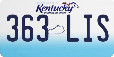 KY license plate 363LIS