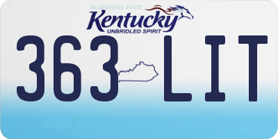 KY license plate 363LIT