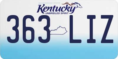 KY license plate 363LIZ