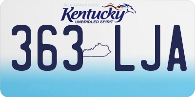 KY license plate 363LJA