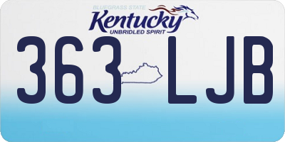 KY license plate 363LJB