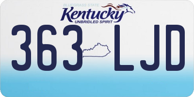 KY license plate 363LJD
