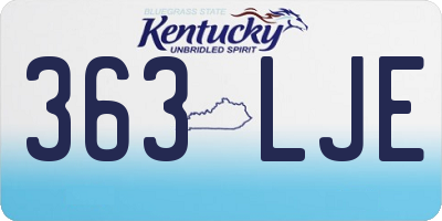 KY license plate 363LJE