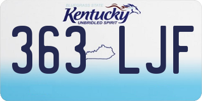 KY license plate 363LJF